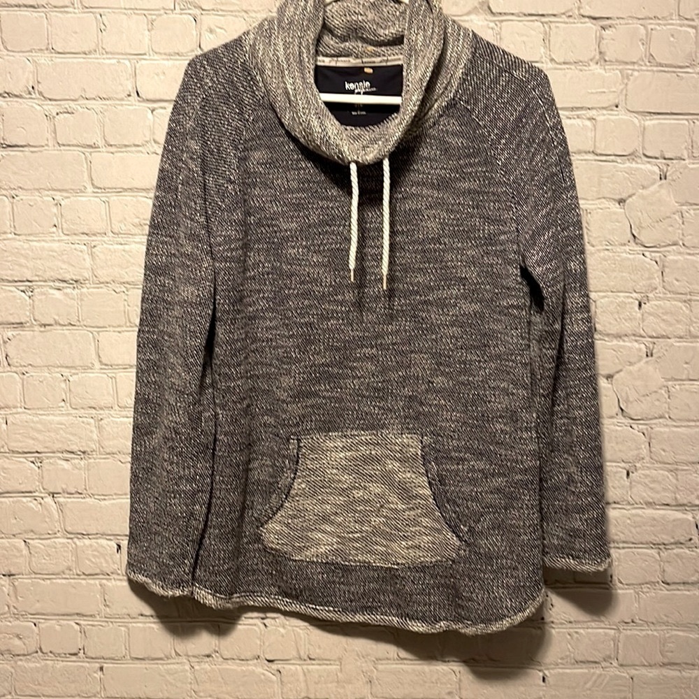 𝅺kensie Performance Sweater Size Medium Cowl Neck Gray